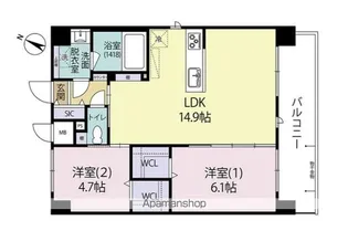 ARISTA箱崎【6階】の間取り
