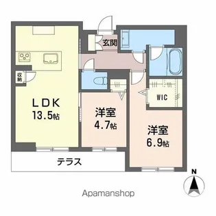 シャーメゾンエバンス【1階】の間取り