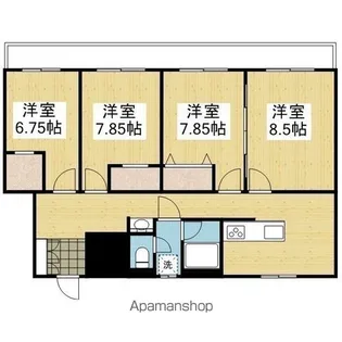 オックスフォードサーカスクワバラ S棟【101号室】の間取り