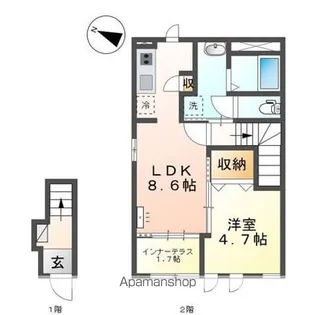 WAVEーKⅤ【2階】の間取り