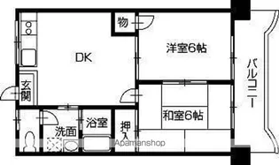 サニーフラット久米【405号室】の間取り