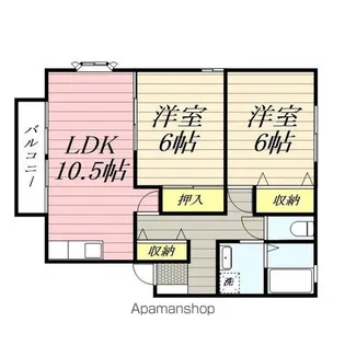 グランベルディ八乙女B【101号室】の間取り