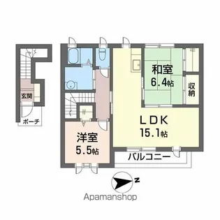 ブランシェ宮崎【205号室】の間取り