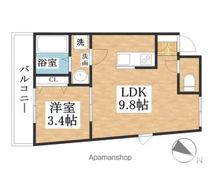 ティンガーラ須ケ口 EAST【3階】の間取り