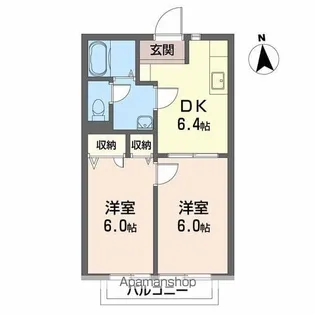 ディアス余戸 B棟【2階】の間取り