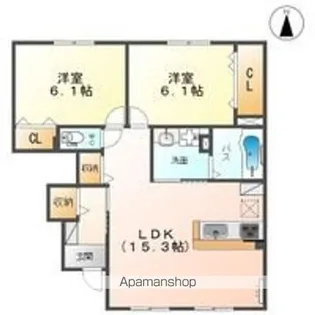 クラレット・ジャグ【102号室】の間取り