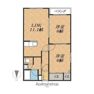 コーポニュータウンⅡ【2階】の間取り