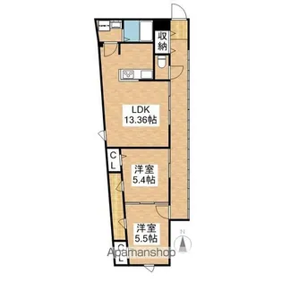 CALM CUATRO【101号室】の間取り