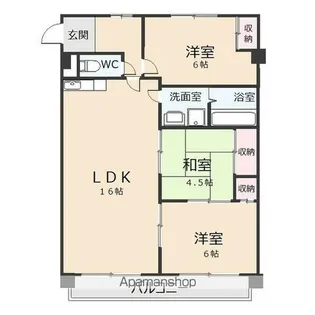 オオタかなれ川ハイツ【303号室】の間取り