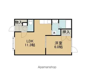 コーポソレイユⅥ【102号室】の間取り