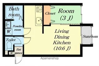 クオーレ本町【B号室】の間取り