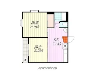 コーポヤマウチ【202号室】の間取り