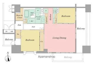 ル・シェモア浜松中央【12階】の間取り