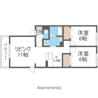 アーク円山公園【1階】の間取り