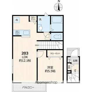 VERITAS【203号室】の間取り