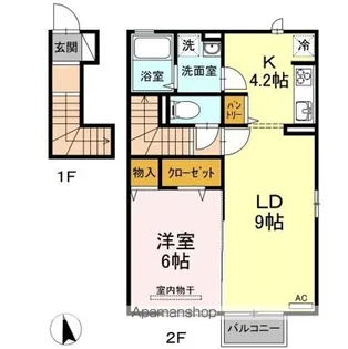 アルカサル駅東 A【2階】の間取り
