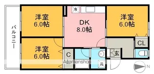 リバーハイツ比島Ⅰ【1階】の間取り