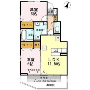 プランドールⅡ棟【1階】の間取り