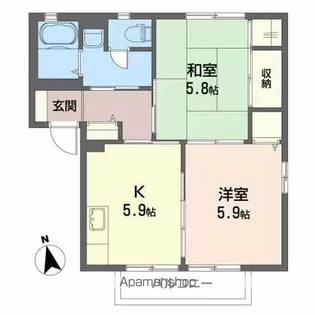 カーサ太平寺【102号室】の間取り