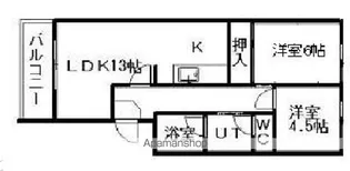 レジデンスちくほう【204号室】の間取り