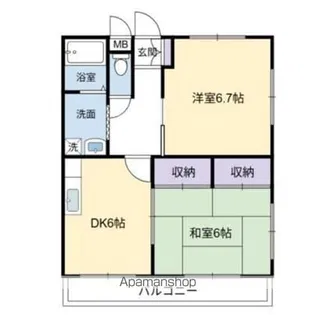 冨田マンション【201号室】の間取り
