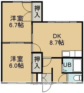 西浦アパート【201号室】の間取り