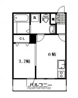 メリディアン国見壱番館【2階】の間取り