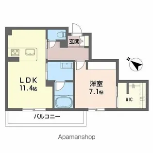 シャーメゾンマーレ竹下【1階】の間取り