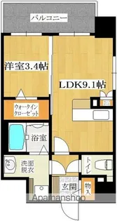クオーレ大橋【4階】の間取り