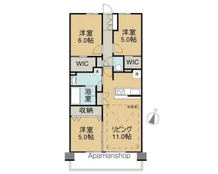デュオヒルズ長野権堂【15階部号室】の間取り