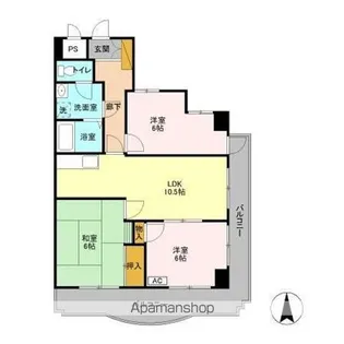 クオリティダイカン【3階】の間取り