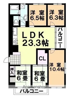 愛宕山ハイリビング【601号室】の間取り