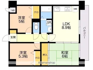 エバーライフ箱崎6【504号室】の間取り