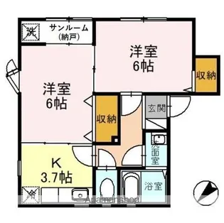 アプリコット B棟【2階】の間取り