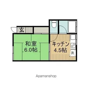 コーポ若草【202号室】の間取り