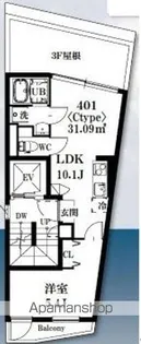 シャッツクヴェレ梅里【401号室】の間取り