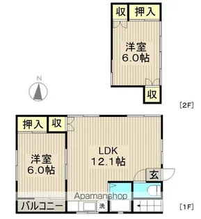 細田ハウス【1・2F号室】の間取り