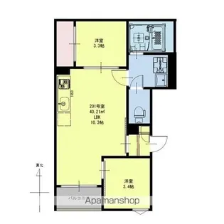 REGALEST東照宮 SOUTH EAST【2階】の間取り