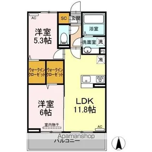 ウエストヴィレッジⅣ【3階】の間取り