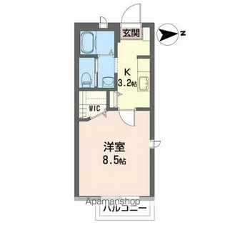 パステルコート【201号室】の間取り