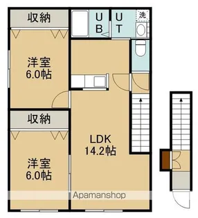 タウンヒルズ【203号室】の間取り