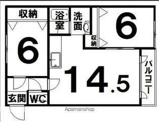 アップルハイツ【B-1号室】の間取り