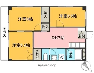 西山第2コーポ【101号室】の間取り