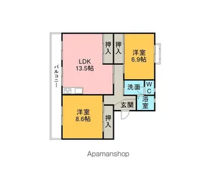 グリーンハイツあいづま【205号室】の間取り
