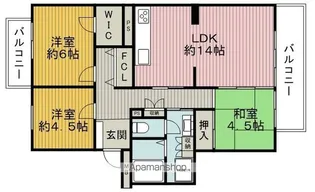 千里緑丘住宅5号棟【2階】の間取り