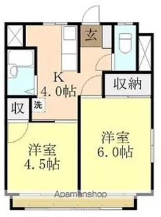 ハウスアートⅢ【402号室】の間取り