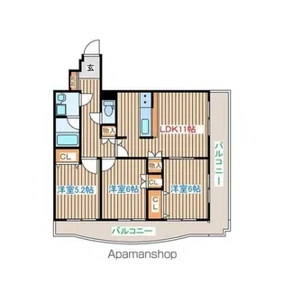 ガーネットヒルズ広瀬町【303号室】の間取り