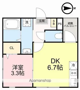 ハーモニーテラス高松Ⅵ【2階】の間取り