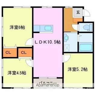 ルミエール大刀洗【2階】の間取り