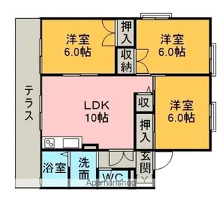 サンパーク谷田I【1階】の間取り